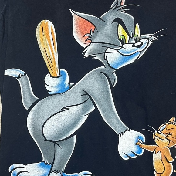 Tom and Jerry Cartoon T-Shirt Retro Vintage Hanna-Barbera Size S Black - Picture 3 of 12